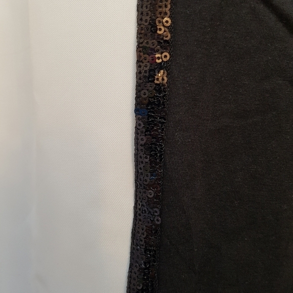 Victoria's Secret women's large black leggings sequin stripe down leg - Picture 2 of 4